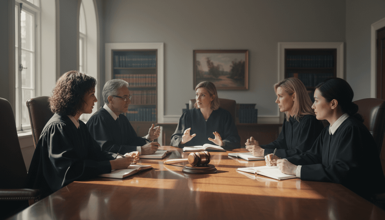 Judges and experts at a roundtable forum